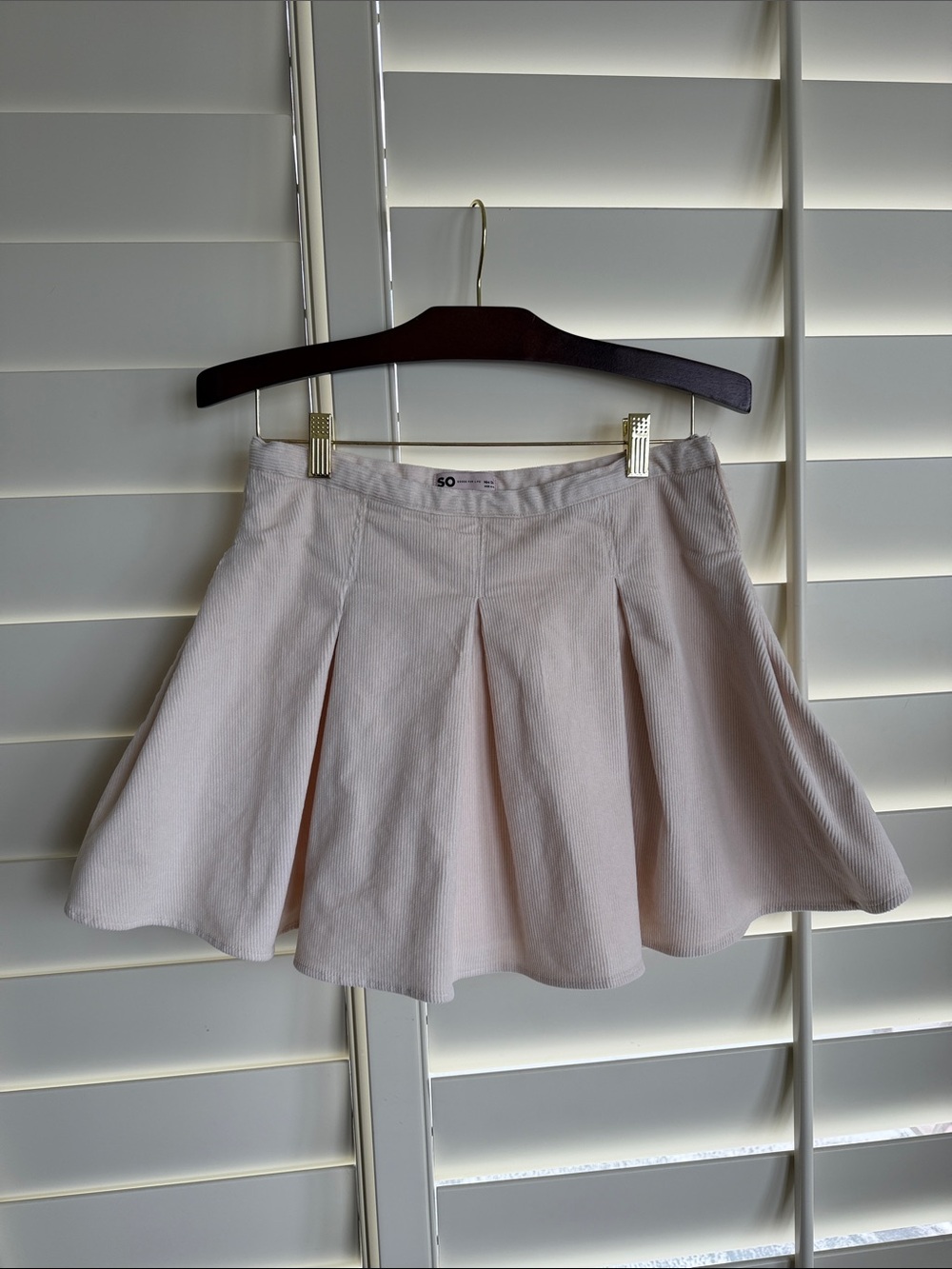 SO Light Pink Box-Pleat Cotton Skirt 9